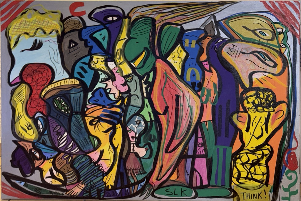 Dolphin – Tableau original peint à la main, acrylique sur toile – 120 × 80 cm